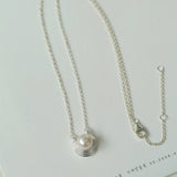 Simple Spiral Pearl Pendant Chain Necklace - floysun