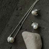 Simple Spiral Pearl Pendant Chain Necklace - floysun