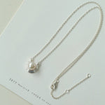 Simple Spiral Pearl Pendant Chain Necklace - floysun