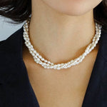 Simple Three - Layer Freshwater Pearl Necklace - floysun