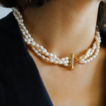 Simple Three - Layer Freshwater Pearl Necklace - floysun