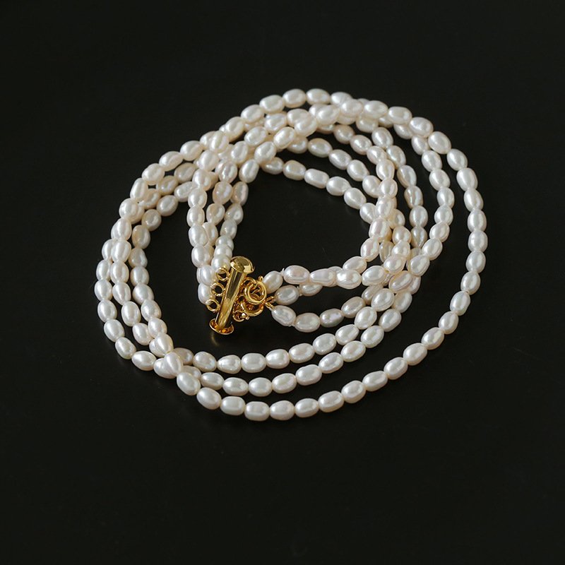 Simple Three-Layer Freshwater Pearl Necklace - floysun