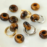 Simple Tigers Eye Stone Hoops Earrings - floysun