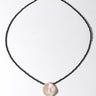 Single Large Petal Baroque Pearl Black Spinel Necklace - floysun