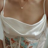 Single Round Pearl Pendant Necklace - floysun