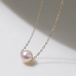 Single Round Pearl Pendant Necklace - floysun