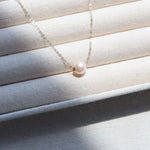 Single Round Pearl Pendant Necklace - floysun