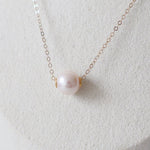 Single Round Pearl Pendant Necklace - floysun