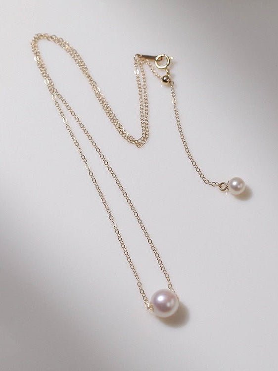 Single Round Pearl Pendant Necklace - floysun