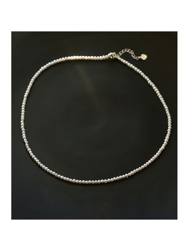 Single White Mini Freshwater Pearl Necklace - floysun