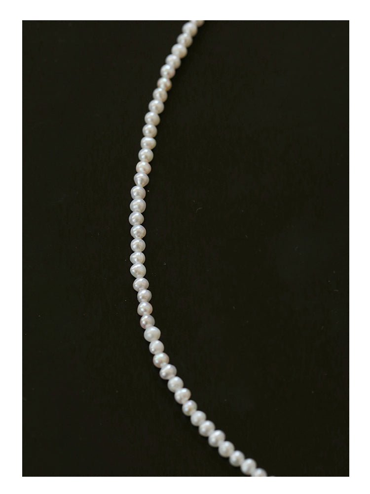 Single White Mini Freshwater Pearl Necklace - floysun