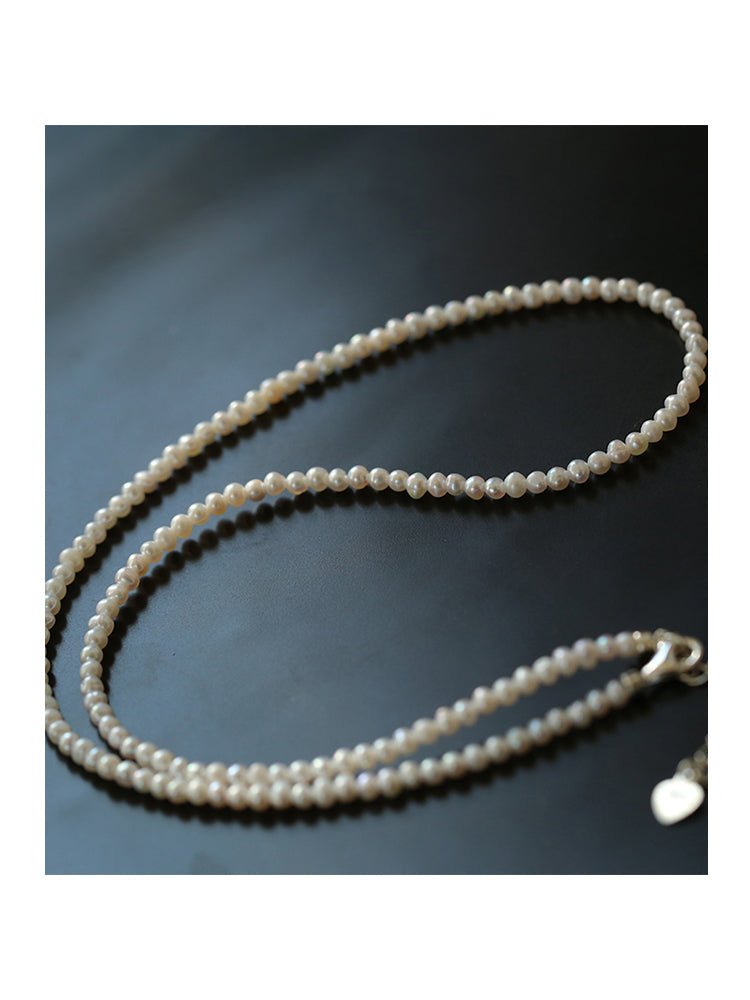 Single White Mini Freshwater Pearl Necklace - floysun