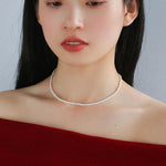 Single White Mini Freshwater Pearl Necklace - floysun