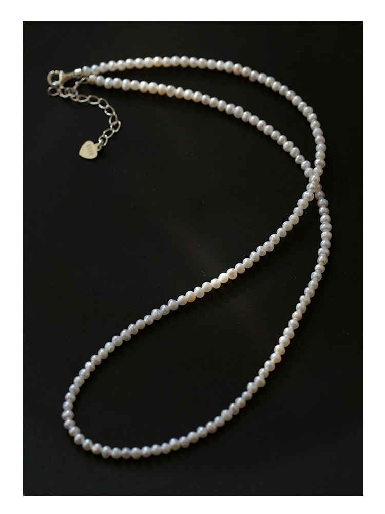 Single White Mini Freshwater Pearl Necklace - floysun