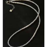 Single White Mini Freshwater Pearl Necklace - floysun