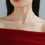 Single White Mini Freshwater Pearl Necklace - floysun