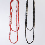 Size Gradual Change Red Agate Black Agate Long Necklace - floysun