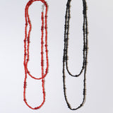 Size Gradual Change Red Agate Black Agate Long Necklace - floysun