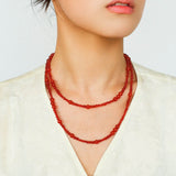 Size Gradual Change Red Agate Black Agate Long Necklace - floysun