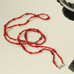 Size Gradual Change Red Agate Black Agate Long Necklace - floysun