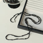 Size Gradual Change Red Agate Black Agate Long Necklace - floysun