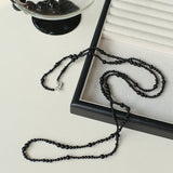 Size Gradual Change Red Agate Black Agate Long Necklace - floysun