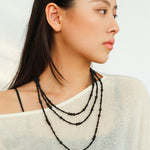 Size Gradual Change Red Agate Black Agate Long Necklace - floysun