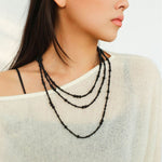 Size Gradual Change Red Agate Black Agate Long Necklace - floysun