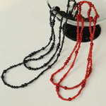 Size Gradual Change Red Agate Black Agate Long Necklace - floysun