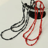 Size Gradual Change Red Agate Black Agate Long Necklace - floysun