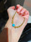 Sleeping Beauty Turquoise Cat’s Eye Fortune Bead Bracelet Adjustable - floysun