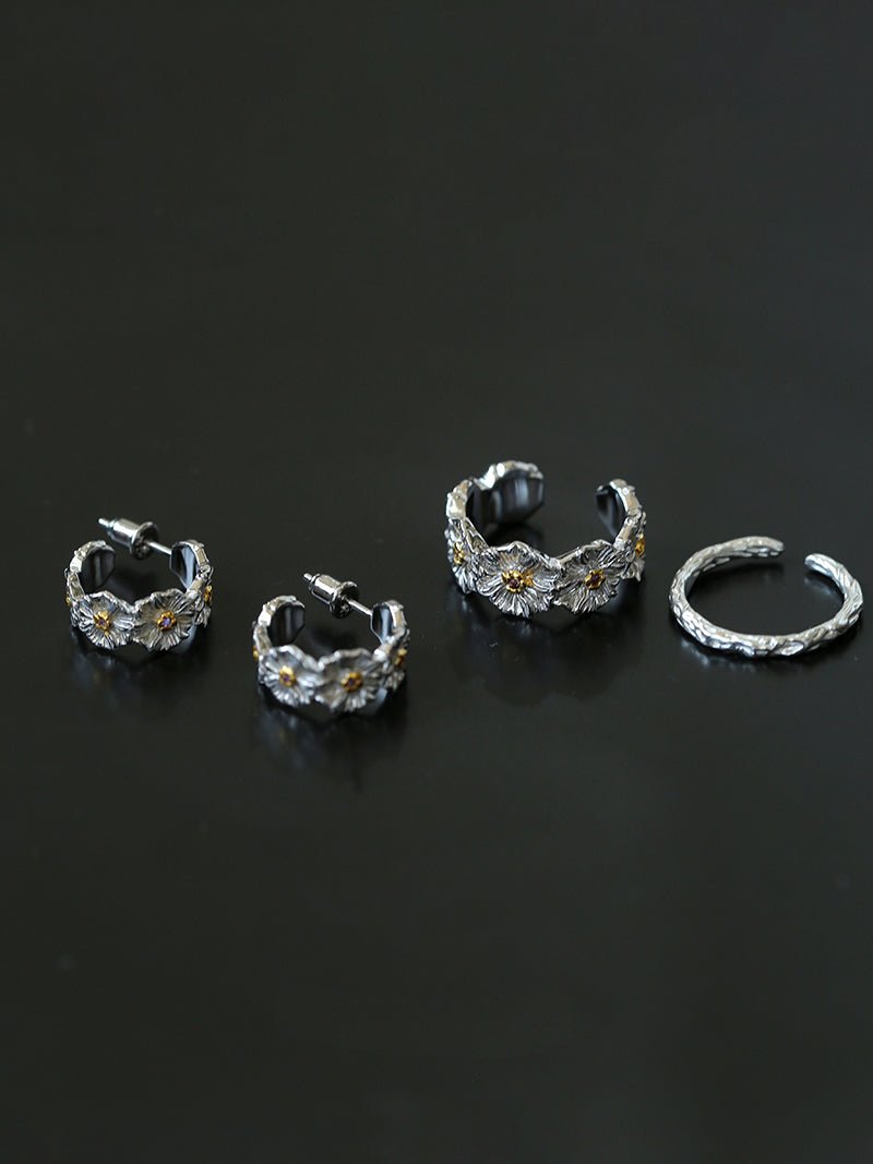 Small Daisy Adjustable Ring Sets - floysun