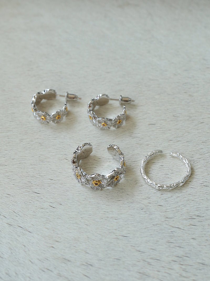 Small Daisy Adjustable Ring Sets - floysun