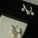 Small Grape Natural Pearl Drop Earrings - floysun