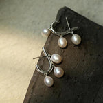 Small Grape Natural Pearl Drop Earrings - floysun