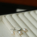 Small Grape Natural Pearl Drop Earrings - floysun