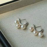 Small Grape Natural Pearl Drop Earrings - floysun