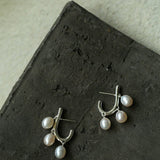 Small Grape Natural Pearl Drop Earrings - floysun