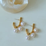 Small Grape Natural Pearl Drop Earrings - floysun