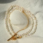 Small Steamed Bun Pearl OT Buckle Necklace - floysun