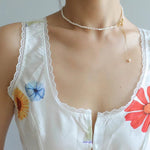 Small Steamed Bun Pearl OT Buckle Necklace - floysun