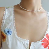 Small Steamed Bun Pearl OT Buckle Necklace - floysun