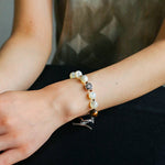 Smooth Mother of Pearls and Silver Shell Beaded OT Bracelet - floysun