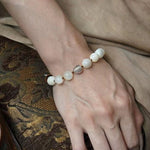 Smooth Mother of Pearls and Silver Shell Beaded OT Bracelet - floysun