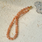 Smooth Round Sunstone Beaded Choker Necklace - floysun