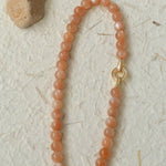 Smooth Round Sunstone Beaded Choker Necklace - floysun