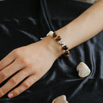 Smooth Tiger's Eye and Silver Shell Beaded OT Bracelet - floysun