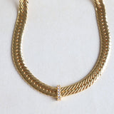 Sparkling Zircon V-shaped Wide Snake Chain