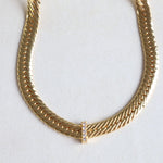 Sparkling Zircon V - shaped Wide Snake Chain - floysun