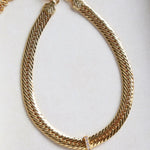 Sparkling Zircon V - shaped Wide Snake Chain - floysun